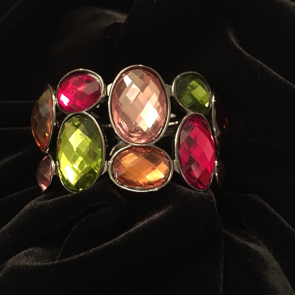 Multicolor Gem Stone Adjustable Bracelet